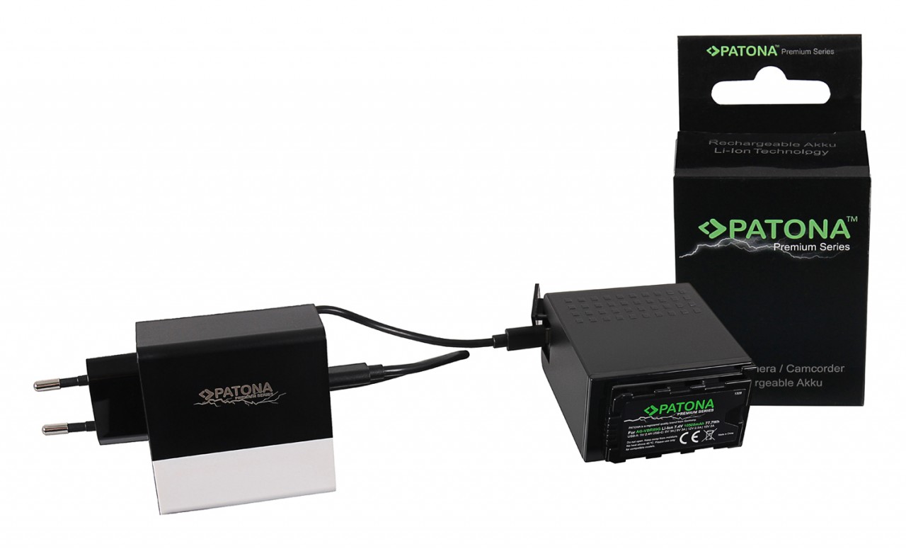 Batteri til Panasonic AG-VBR89G with USB-C / USB-ports and additional PD-Charger USB-C/USB