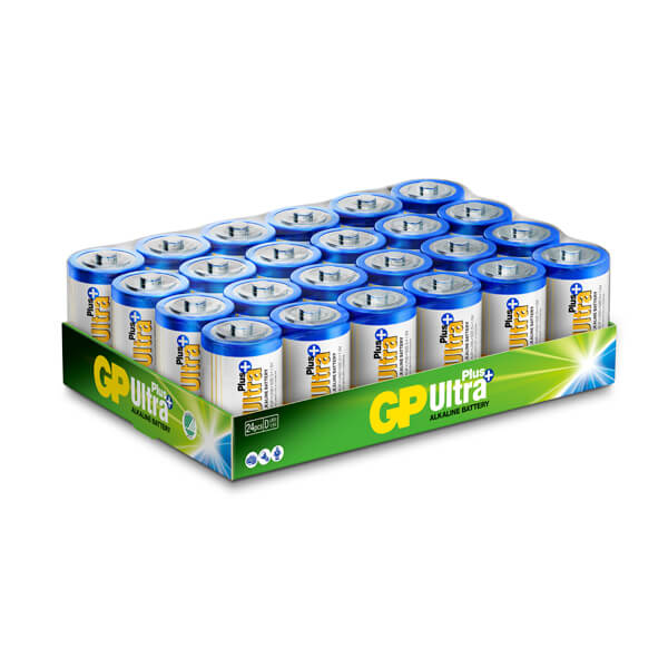 D batteri / 24 stk / GP Ultra Plus / Bedste D batterier