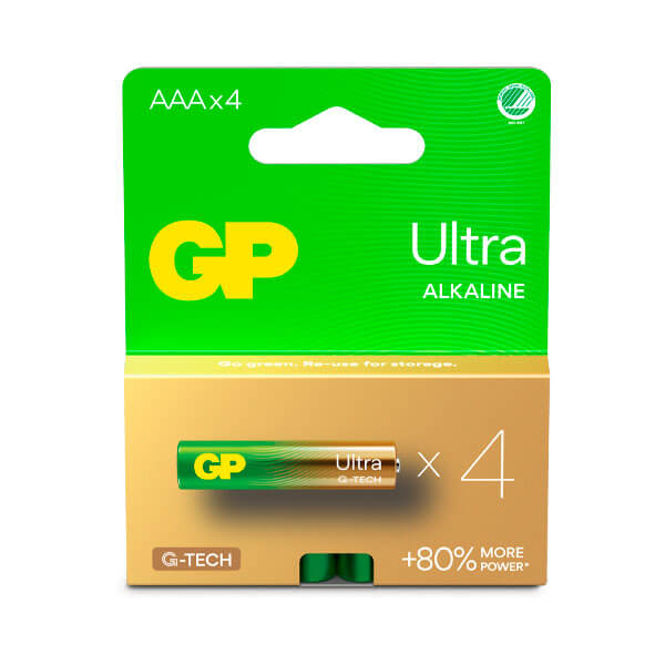 GP Ultra Alkaline AAA batteri, 24AU/LR03, 4-pak