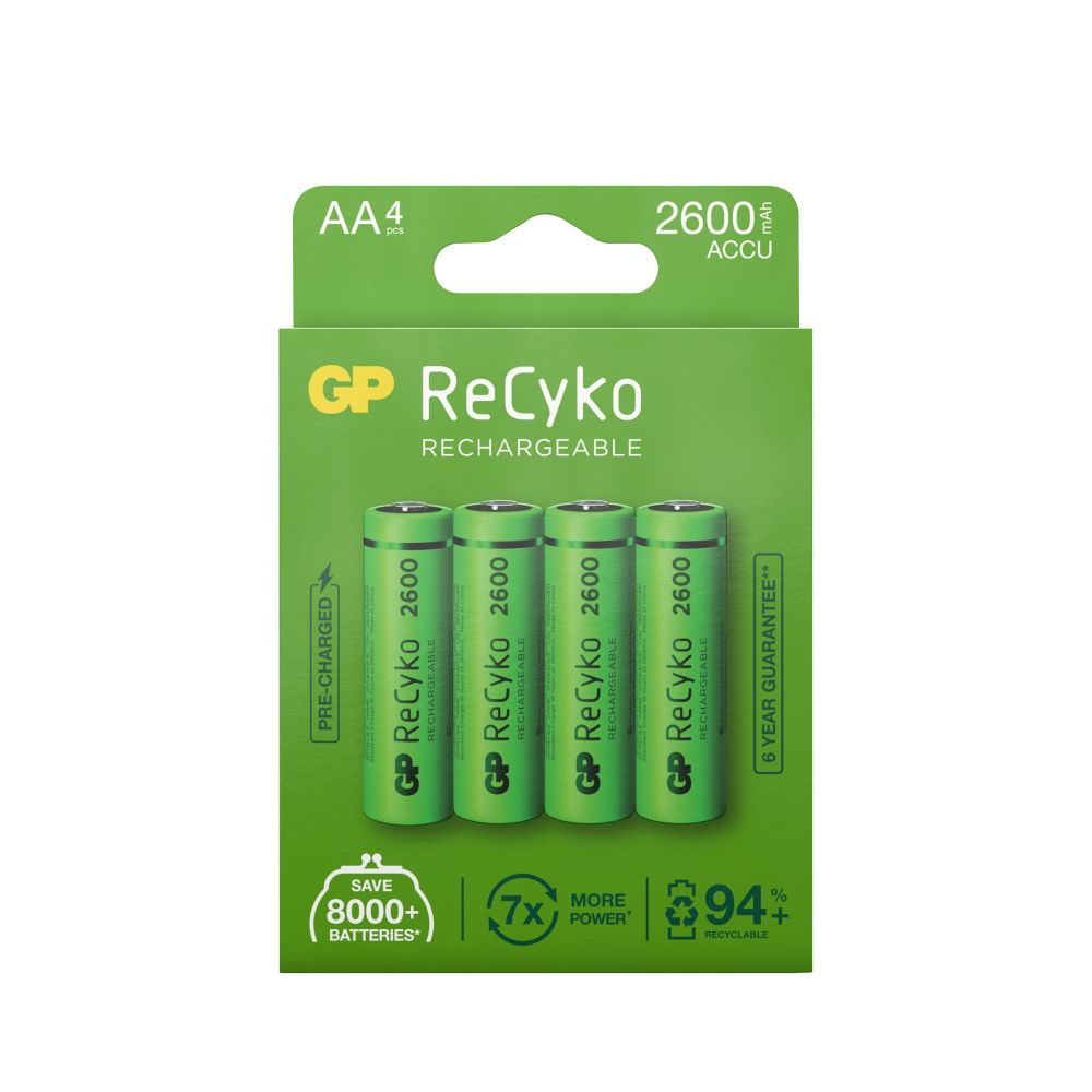 Genopladelige AA ReCyko batterier | 2600mAh (4891199199806)