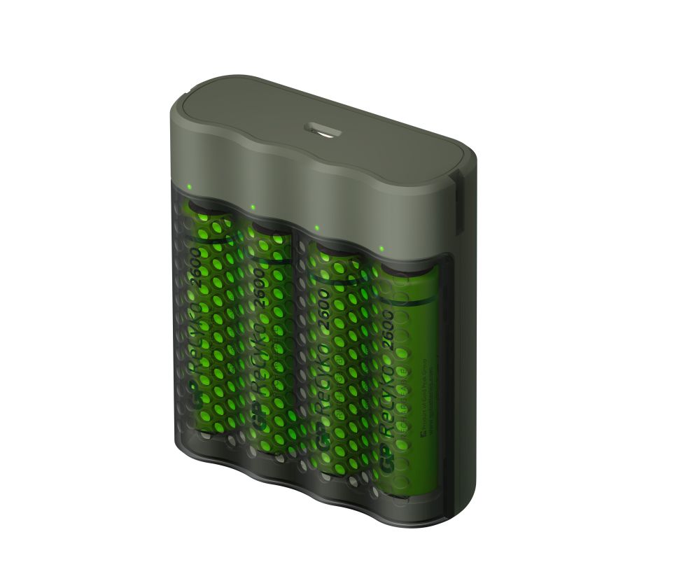 Billede af GP ReCyko Speed-oplader (USB), inkl. 4 stk. AA 2600mAh NiMH-batterier hos BatteryStore & More