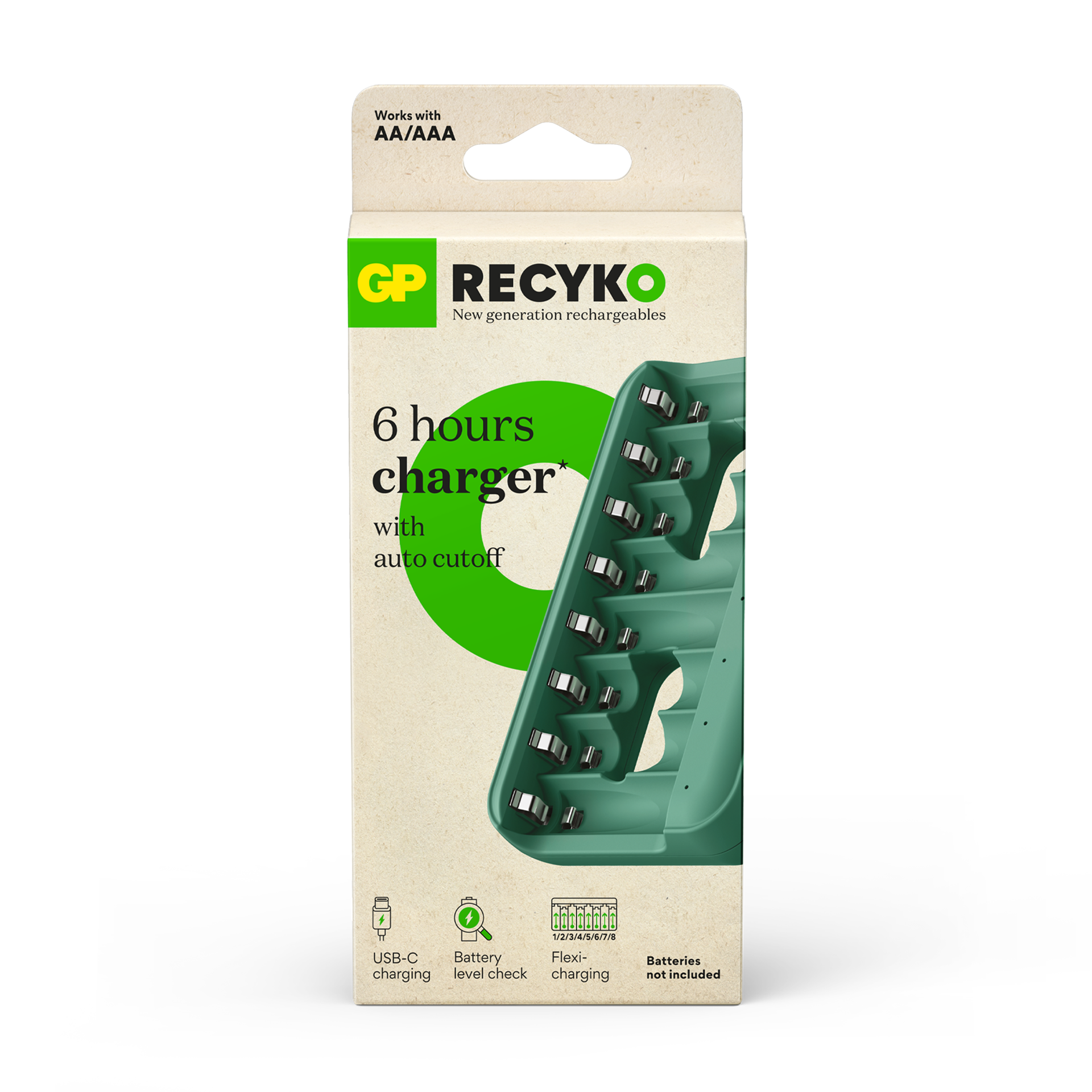 GP Recyko oplader NiMH E822 med 8-rum AA/AAA