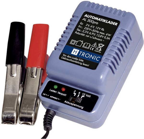 AL-300 Automatisk batterioplader til 2, 6 og 12 volts blybatterier