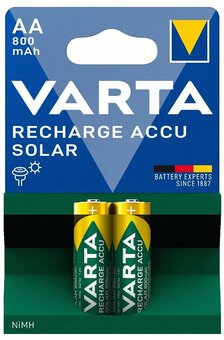 Batteri til solcelle lampe / Genopladelige Varta AA batterier med 800mAh