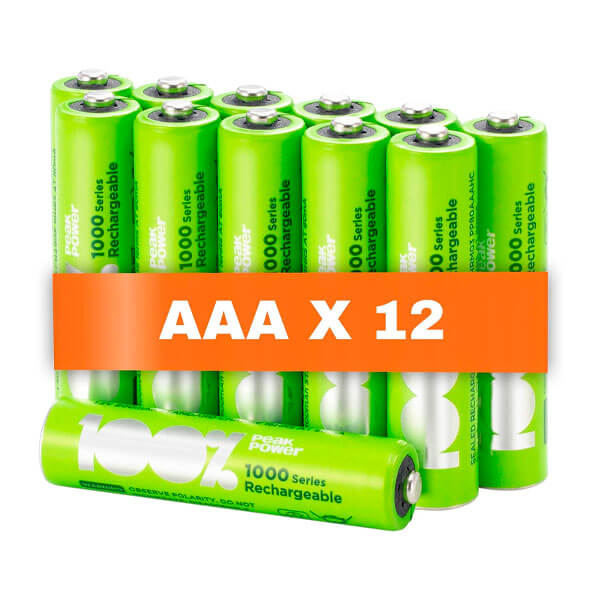 Billede af AAA genopladelige batterier / 12 stk / 800mAh hos BatteryStore & More