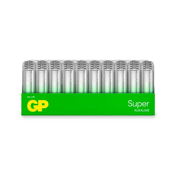 40 stk AA batterier / GP Super Alkaline / Bedste batterier