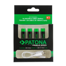 4 x AAA genopladelige batterier / 1,5V / 500mAh / inkl USB-C