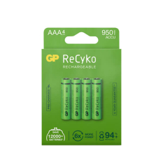 GP ReCyko AAA batteri | 950mAh | 4 stk