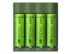 GP ReCyko Everyday-oplader (USB), inkl. 4 stk. AA 2100mAh NiMH-batterier