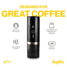 Brbar espressomaskine / Aqiila / Frisk kaffe p 3 min