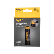 18650 Genopladelige lithium batteri 3.7V 2000mAh inkl USB-C
