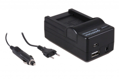 4-i-1 oplader til Canon NB-6l NB6L Digital Ixus 85IS 85 IS