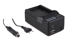 4-i-1 oplader til Olympus PS-BLS1 PS-BLS5 EVOLT E-400 E-410