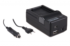 4-i-1 oplader til Panasonic DMW-BLD10E GF2 GF-2