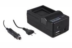 4-i-1 oplader til Canon NB12l NB13l LEGRIA mini X PowerShot G7X