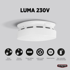 3 stk Housegard Luma 230V Wifi r�galarm inkl 10 �rs batteri