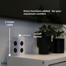 Stikd�se med 8 EU-stik med lynafleder, 2 USB-A-porte, 2 USB-C-porte - Brandfast PC, overbelastningsbeskyttelse, b�rnesikkerhed, 2m rent kobberkabel, 3680W til hjem og kontor